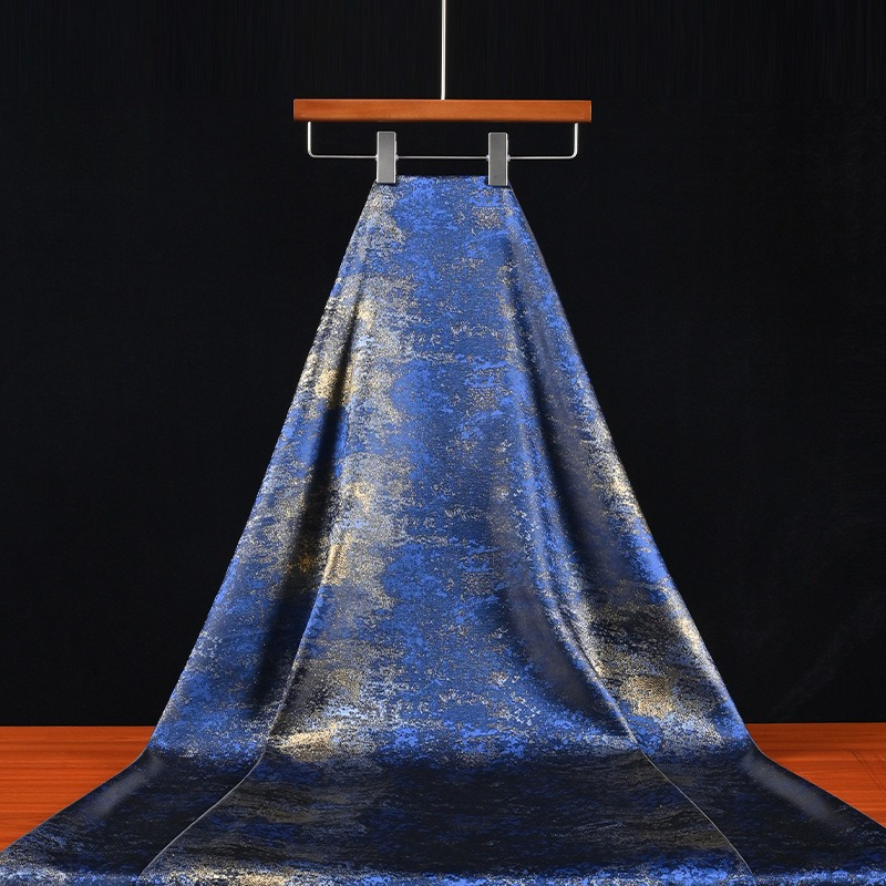 Home Textile - Tessuto testurizzato con sfumatura blu e