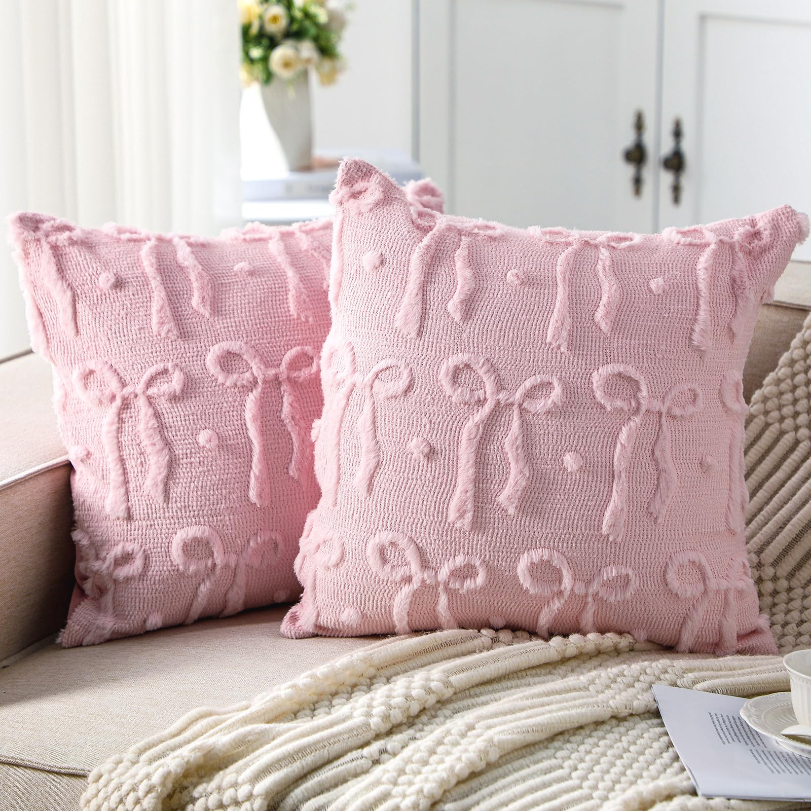 Pillow Insert 18X18 - Fodere per cuscini con fiocco rosa
